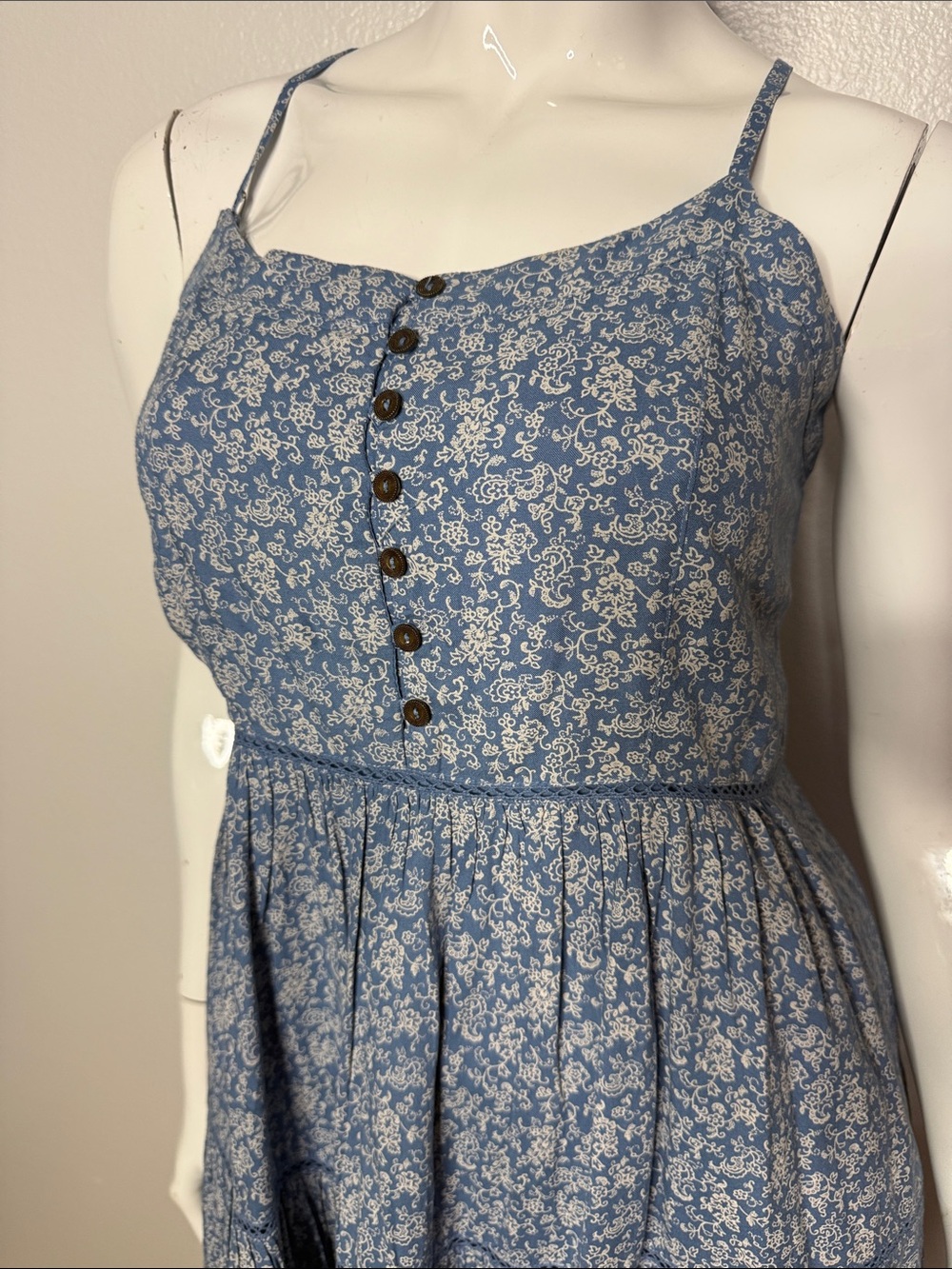 Cleo & Wolf Country Core Blue Print Dress M - Picture 3 of 8